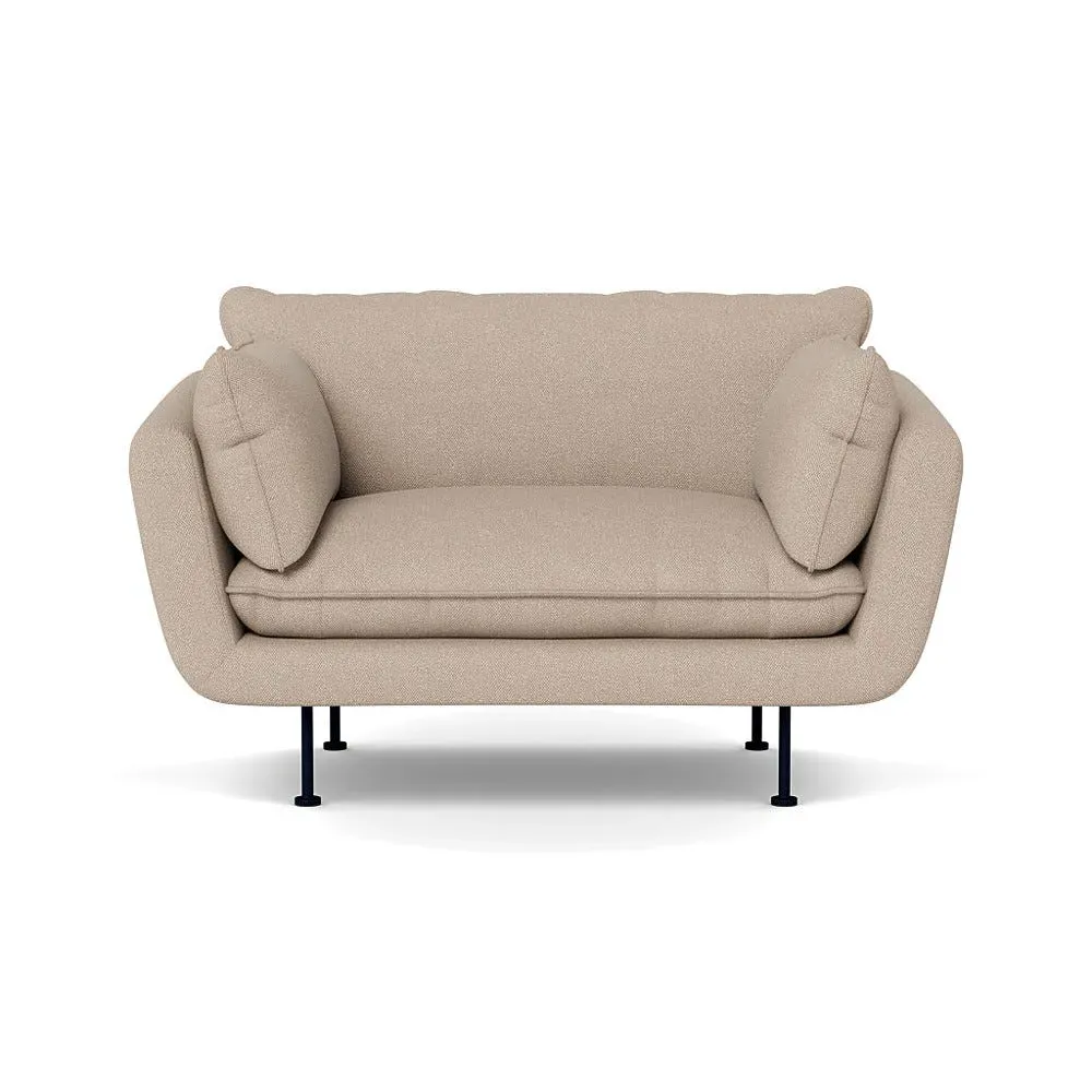 2-Seater Sofa with Black Feet - Natural, Boucle