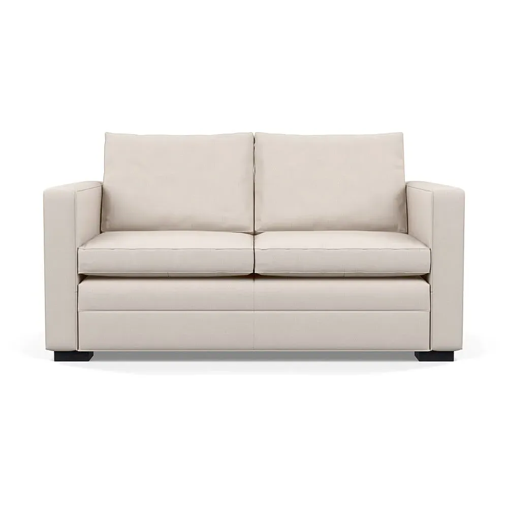 2-Seater Sofa with Black Legs - Cream, Cotton