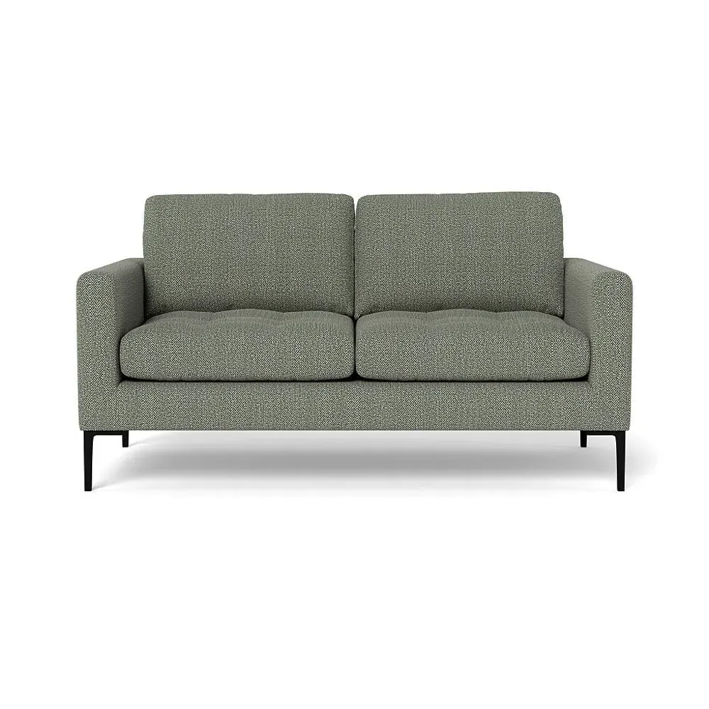 2-Seater Sofa with Black Legs - Grey, Boucle image