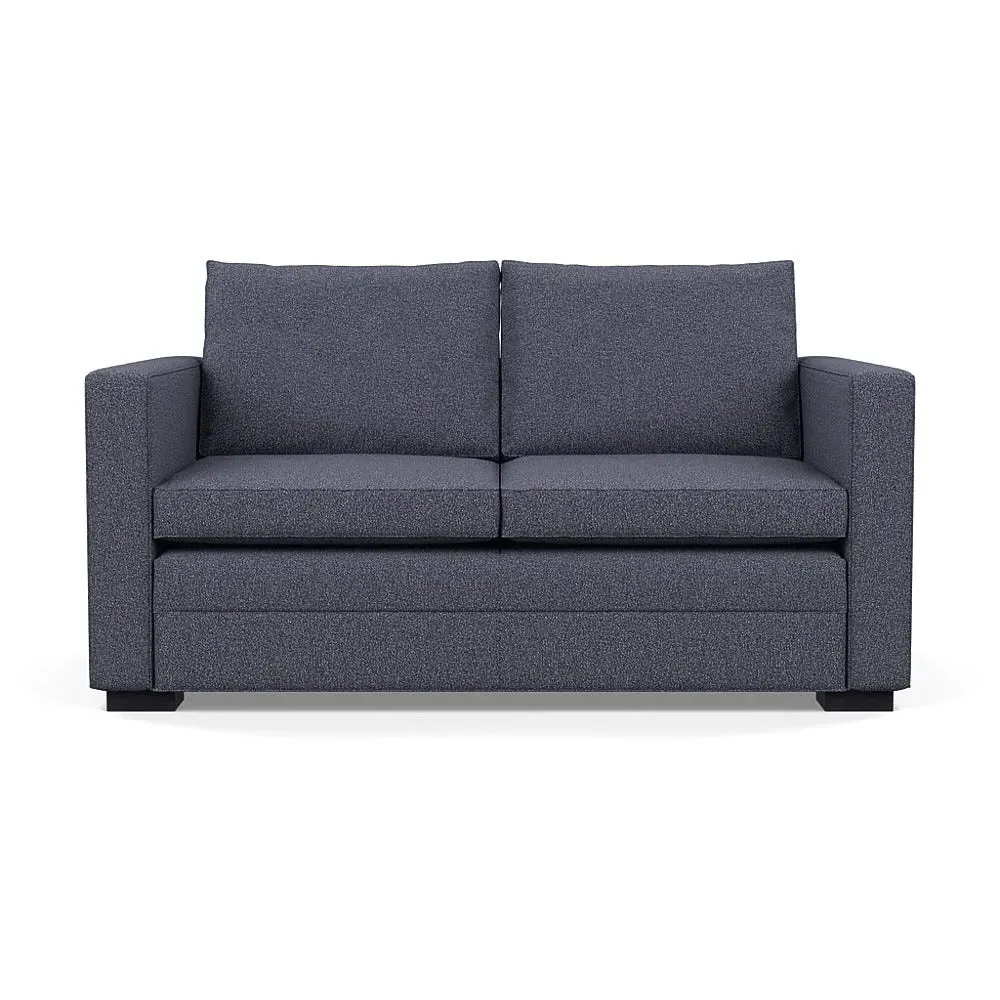 2-Seater Sofa with Black Legs - Navy, Boucle
