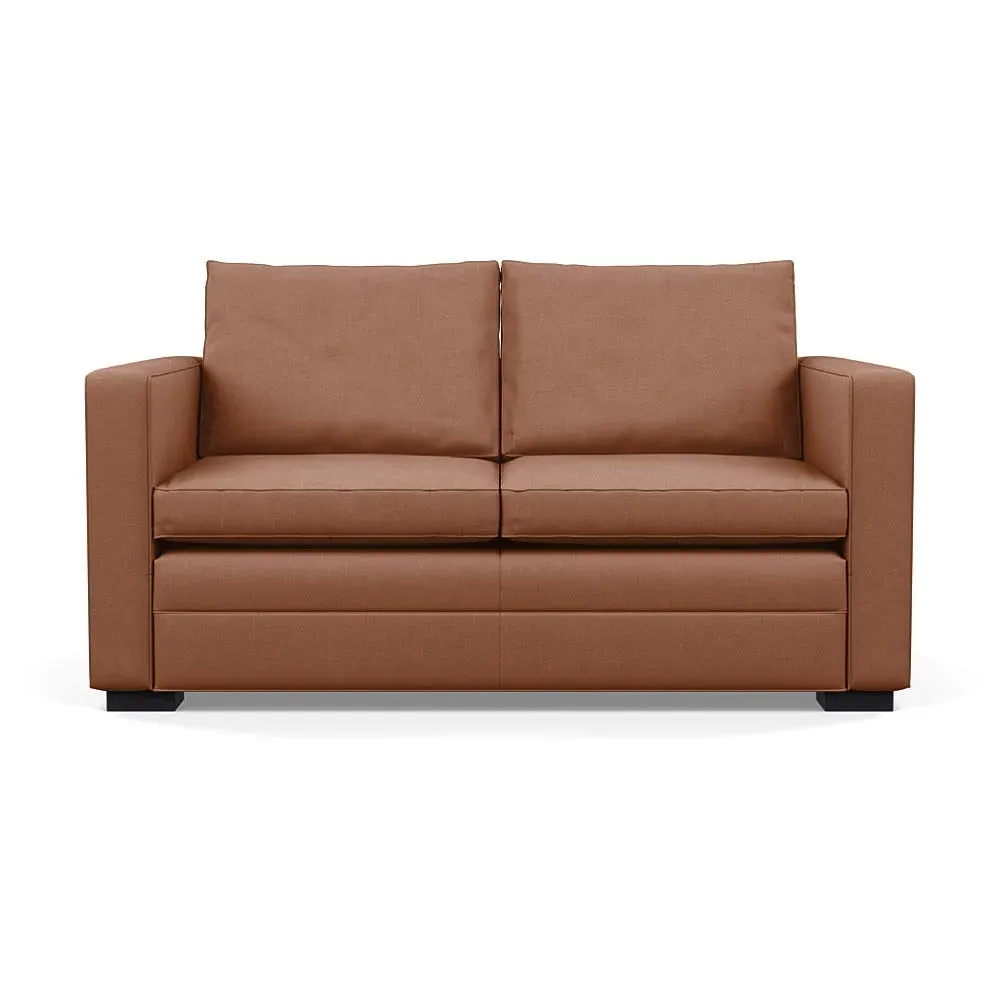 2-Seater Sofa with Black Legs - Pink, Cotton