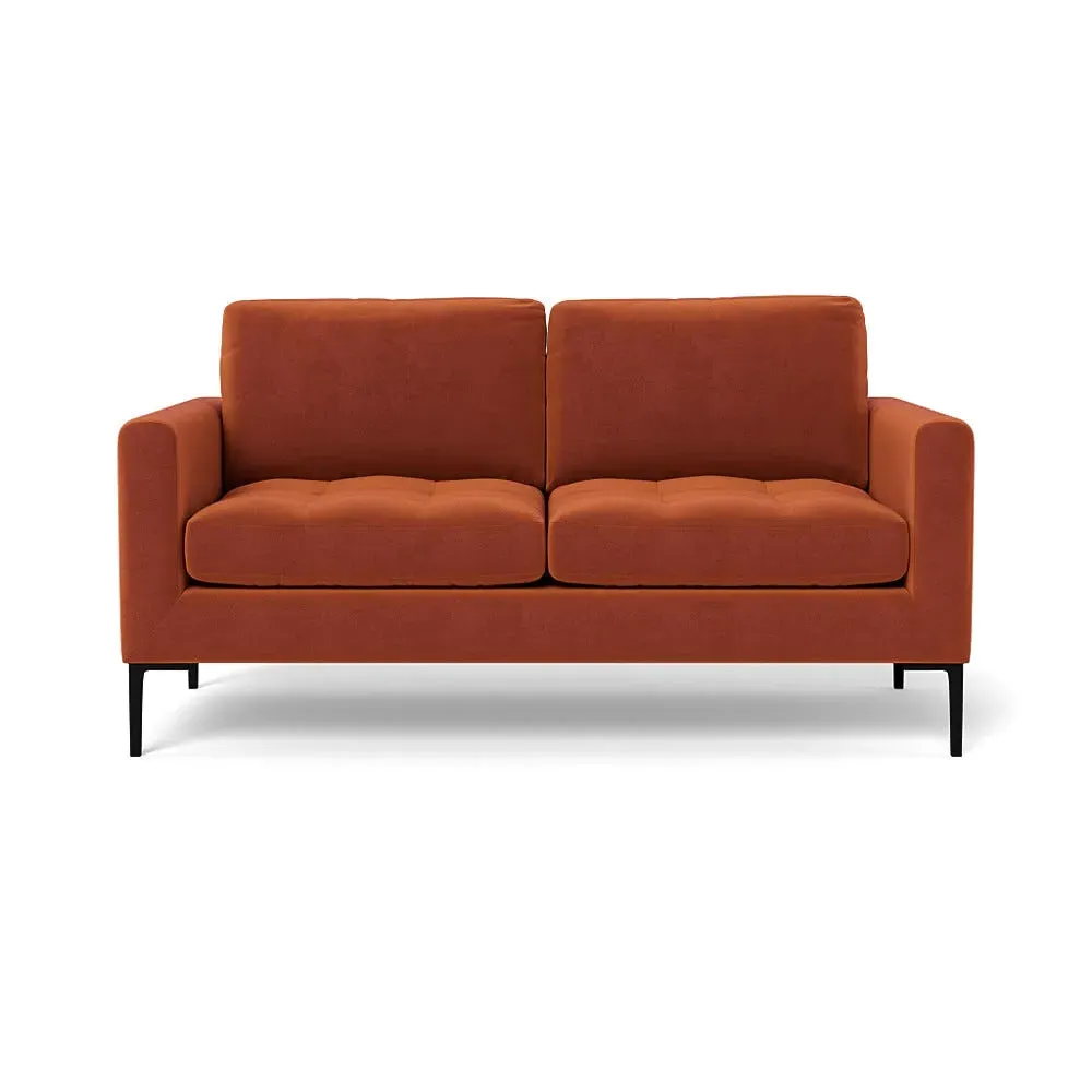 2-Seater Sofa with Black Legs - Russet, Velvet
