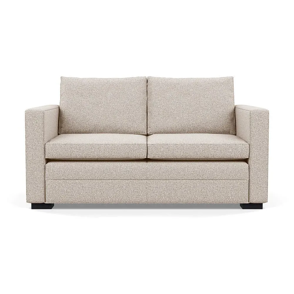 2-Seater Sofa with Black Legs - Taupe, Boucle