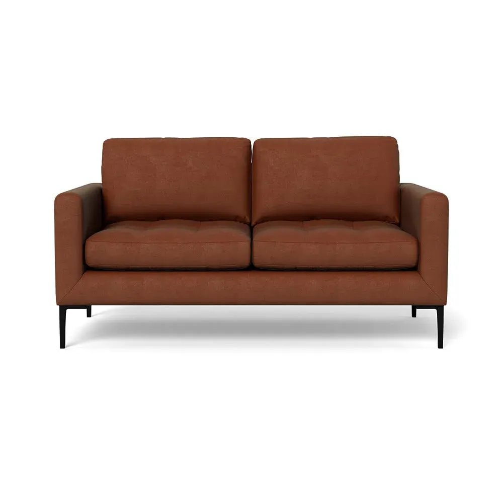 2-Seater Sofa with Black Legs - Tawny, Velvet