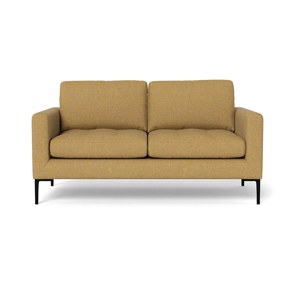 2-Seater Sofa with Black Legs - Yellow, Boucle