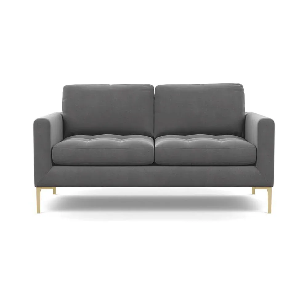 2-Seater Sofa with Brass Feet - Mercury, Velvet