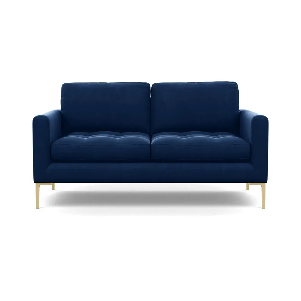 2-Seater Sofa with Brass Feet - Midnight, Velvet