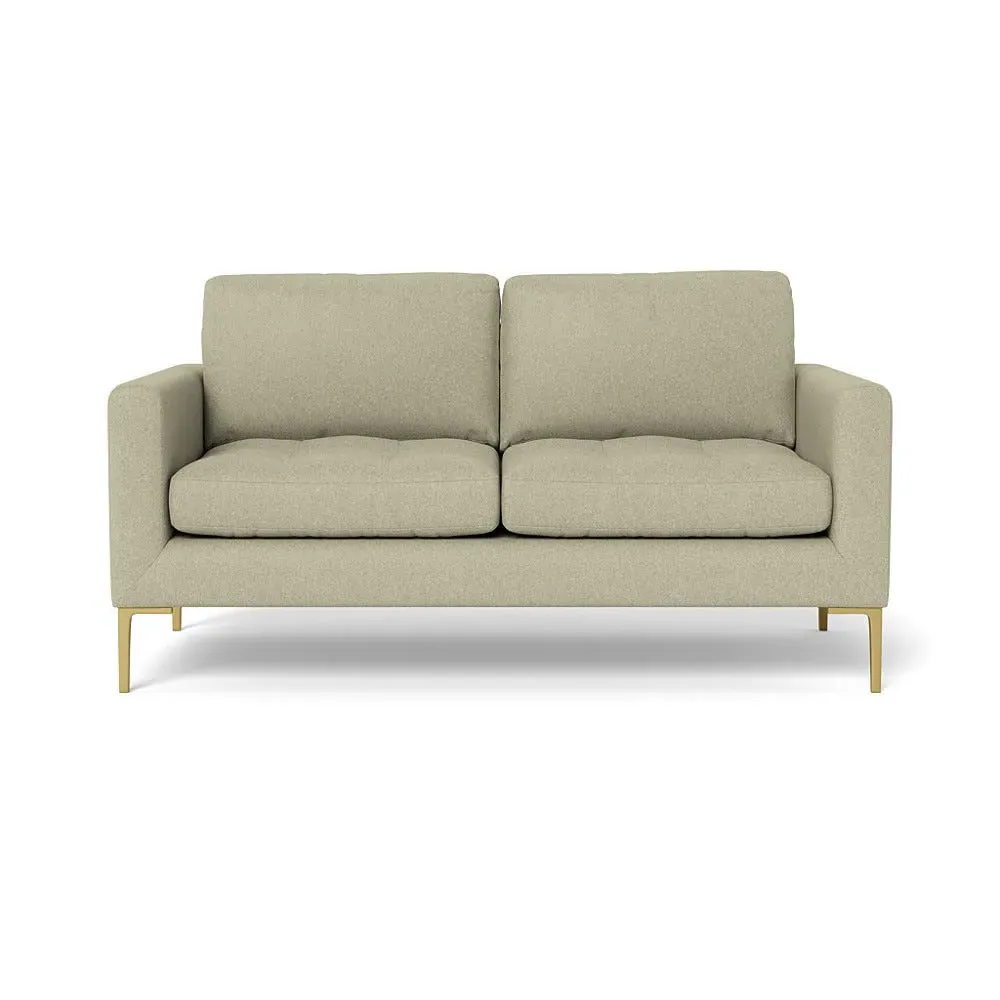 2-Seater Sofa with Brass Feet - Natural, Cotton