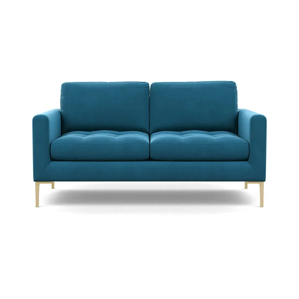 2-Seater Sofa with Brass Feet - Ocean, Velvet