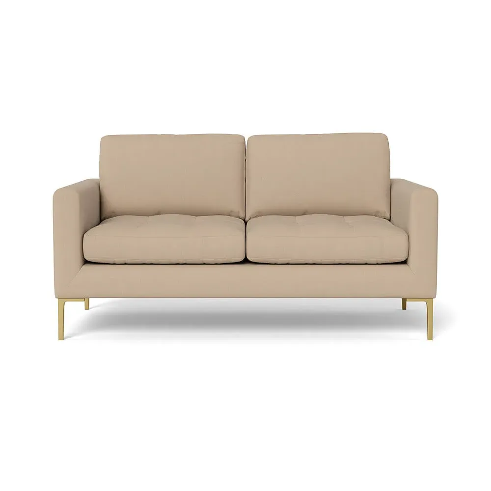 2-Seater Sofa with Brass Legs - Bamboo, Linen