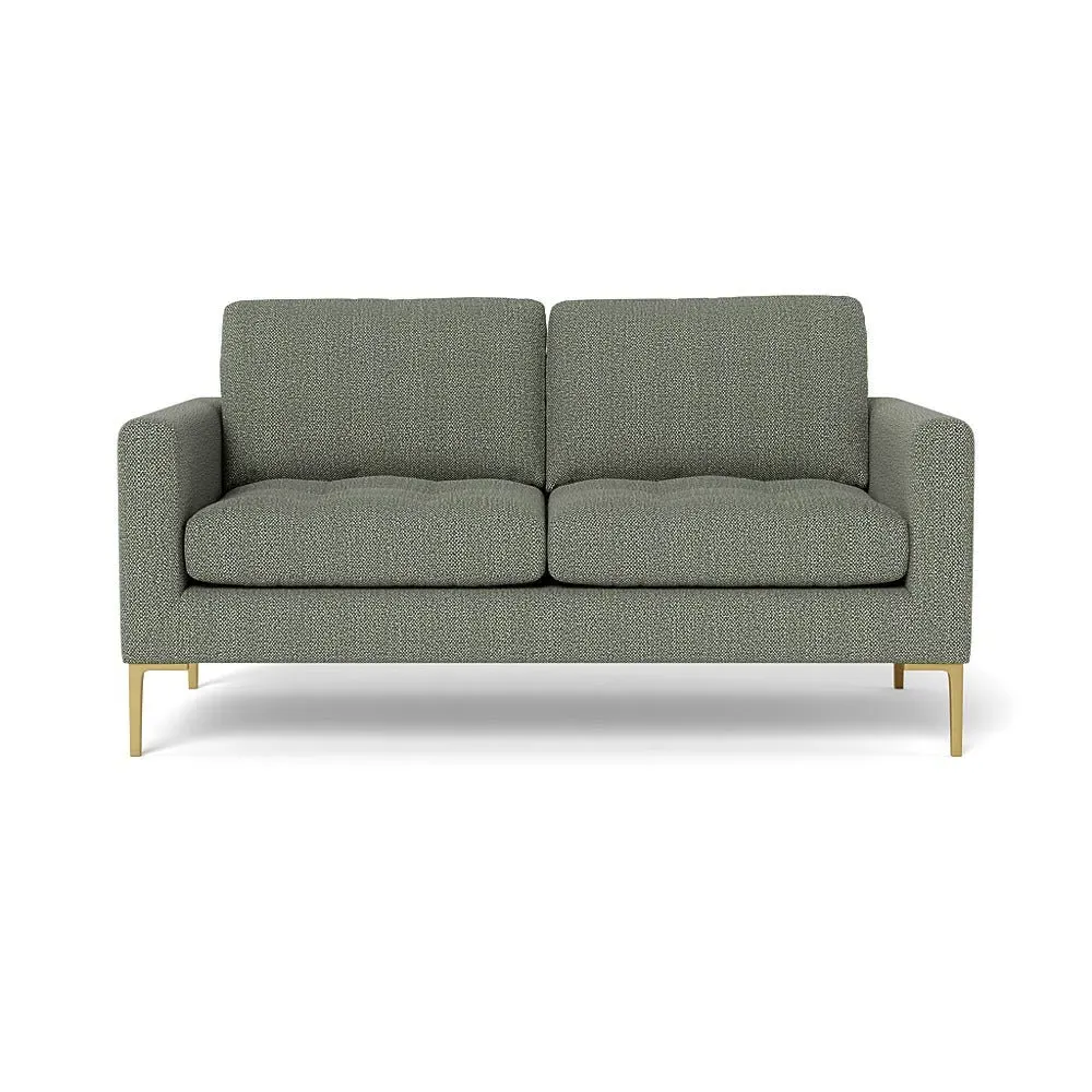 2-Seater Sofa with Brass Legs - Lapis, Boucle