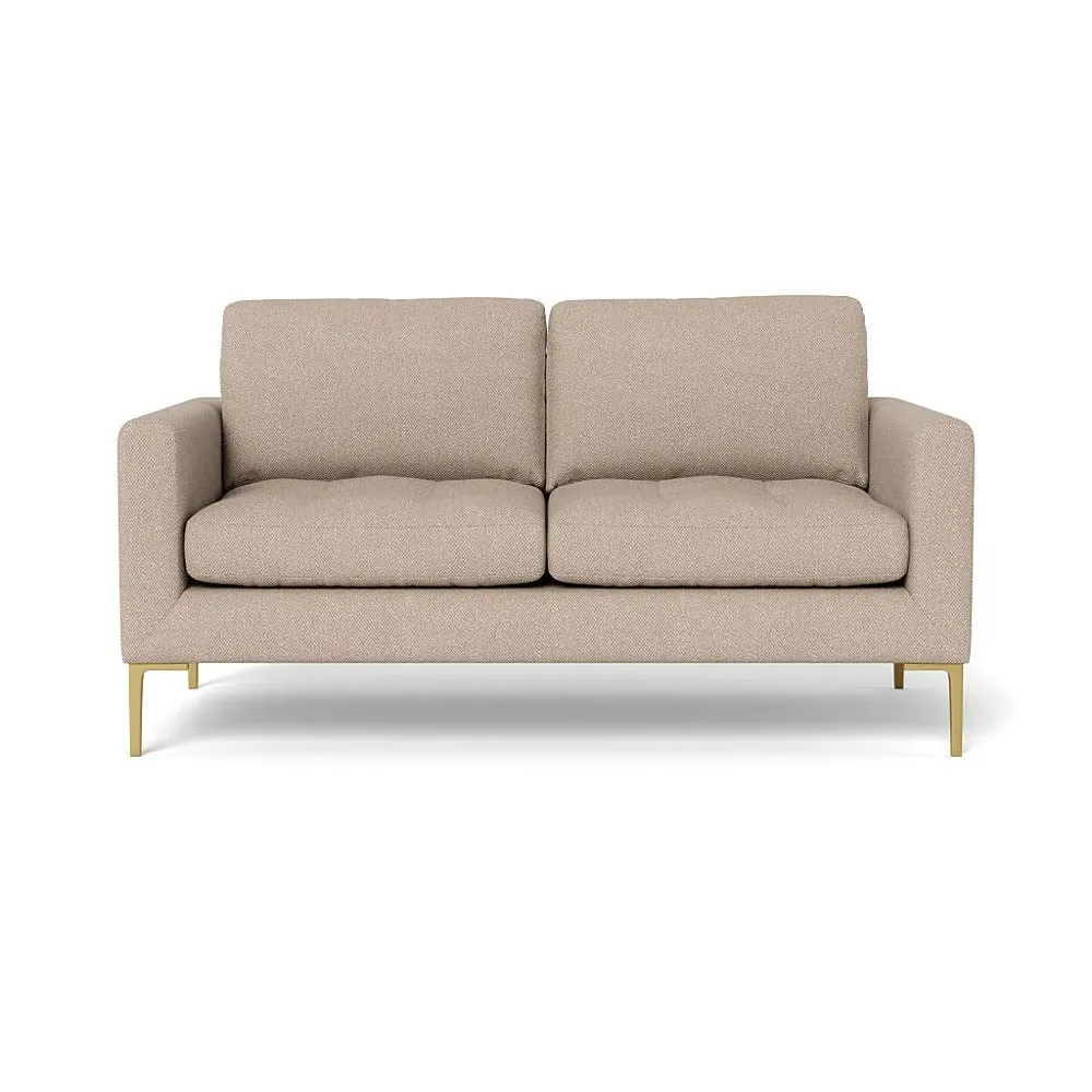 2-Seater Sofa with Brass Legs - Pearl, Boucle