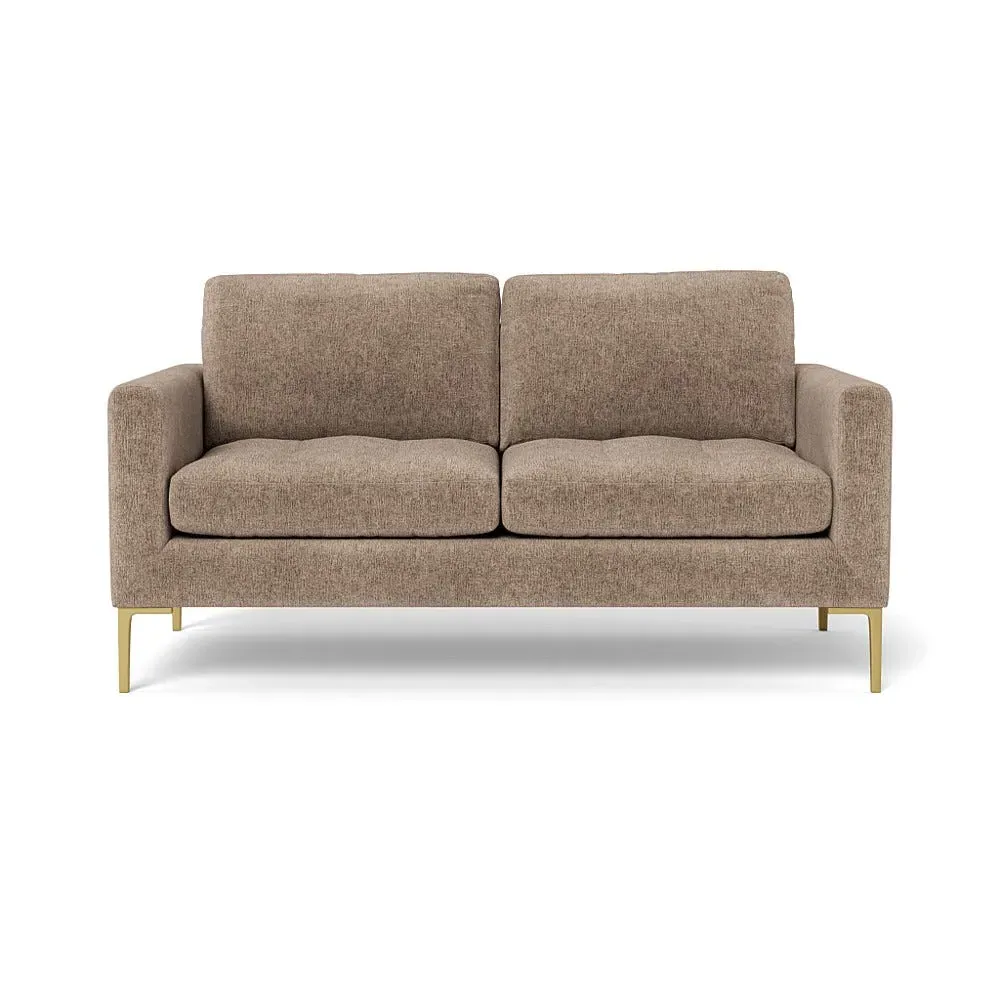 2-Seater Sofa with Brass Legs - Rocky, Boucle
