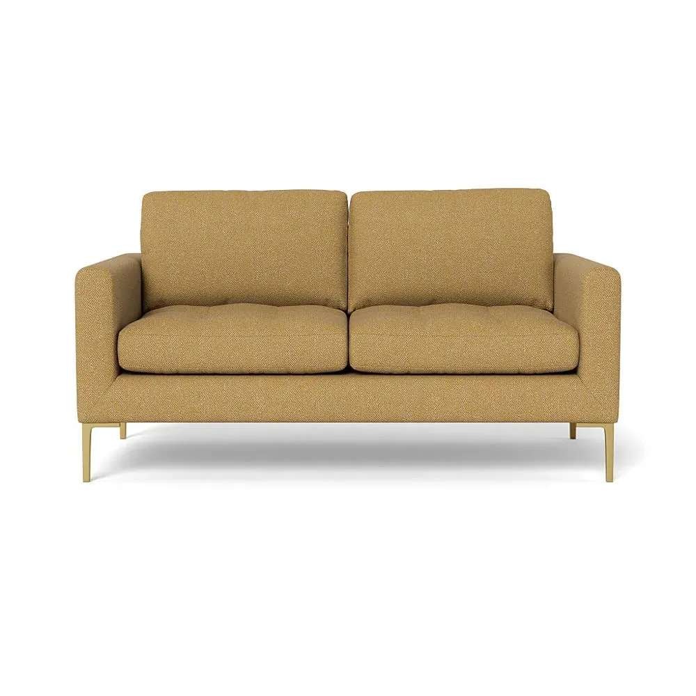 2-Seater Sofa with Brass Legs - Yellow, Boucle