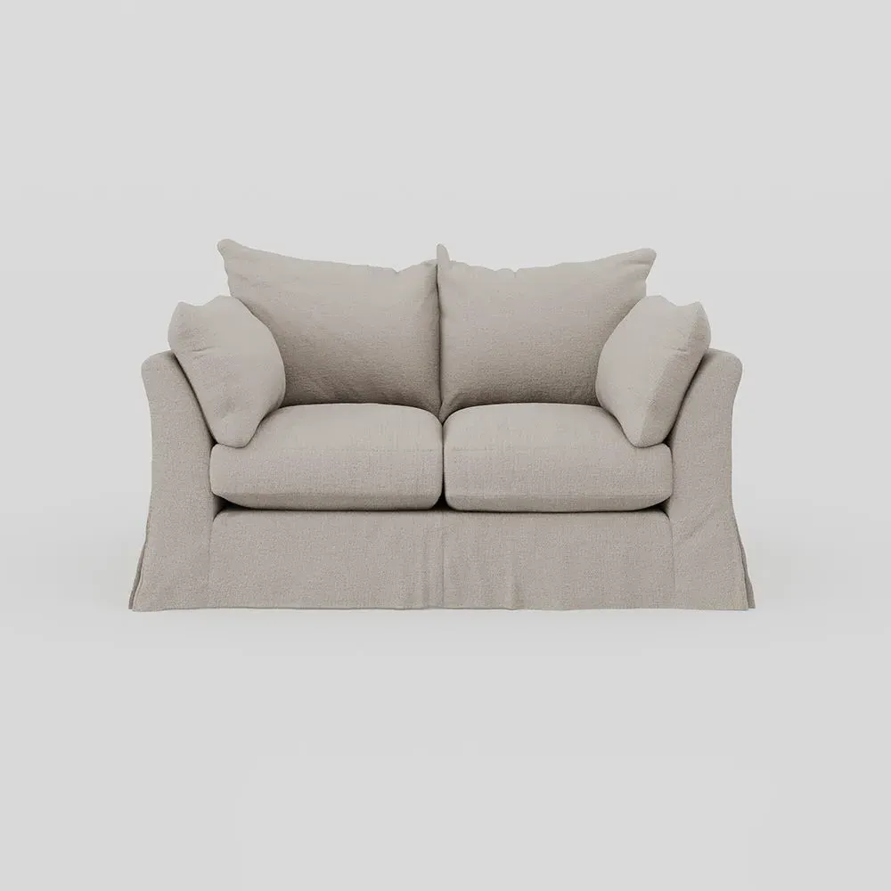 2-Seater Sofa with Loose Cover - Cream, Linen