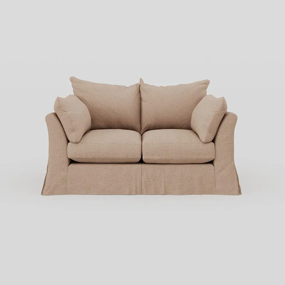 2-Seater Sofa with Loose Cover - Pink, Linen