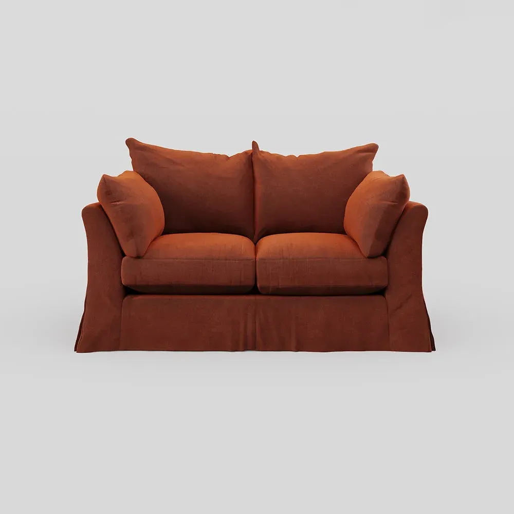 2-Seater Sofa with Loose Cover - Russet, Velvet
