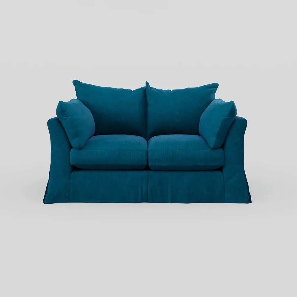 2-Seater Sofa with Loose Cover - Teal, Velvet