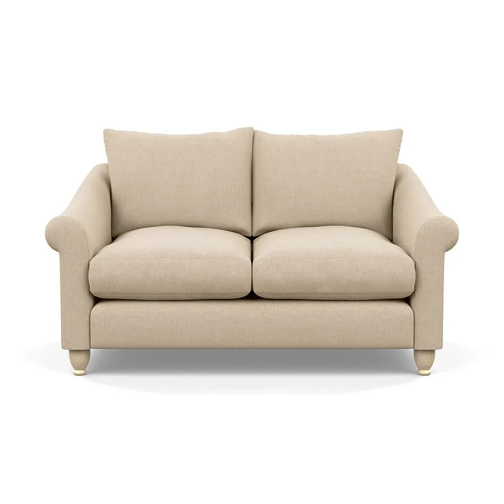 2-Seater Sofa with Natural Feet - Cream, Cotton