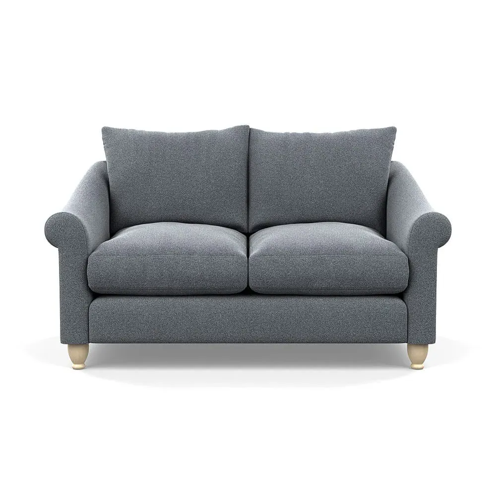 2-Seater Sofa with Natural Feet - Steel, Boucle
