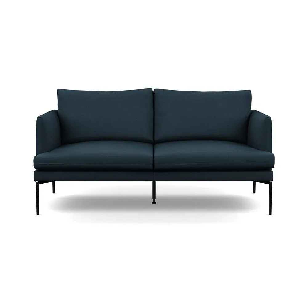 2-Seater Sofa with Pleated Detail - Blue, Cotton image