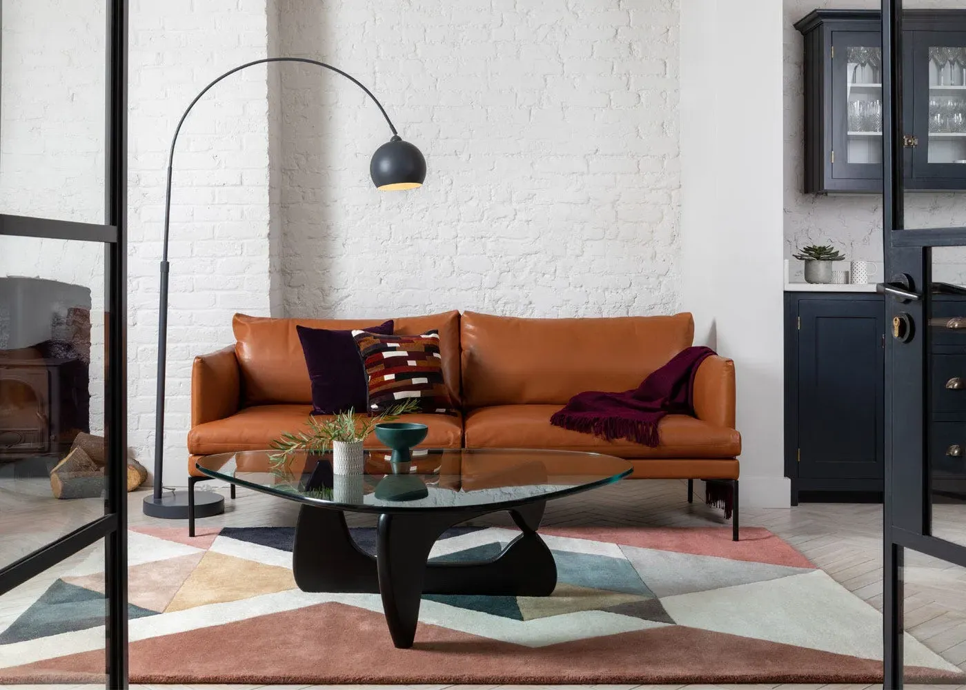 2-Seater Sofa with Pleated Detail - Clay, Cotton