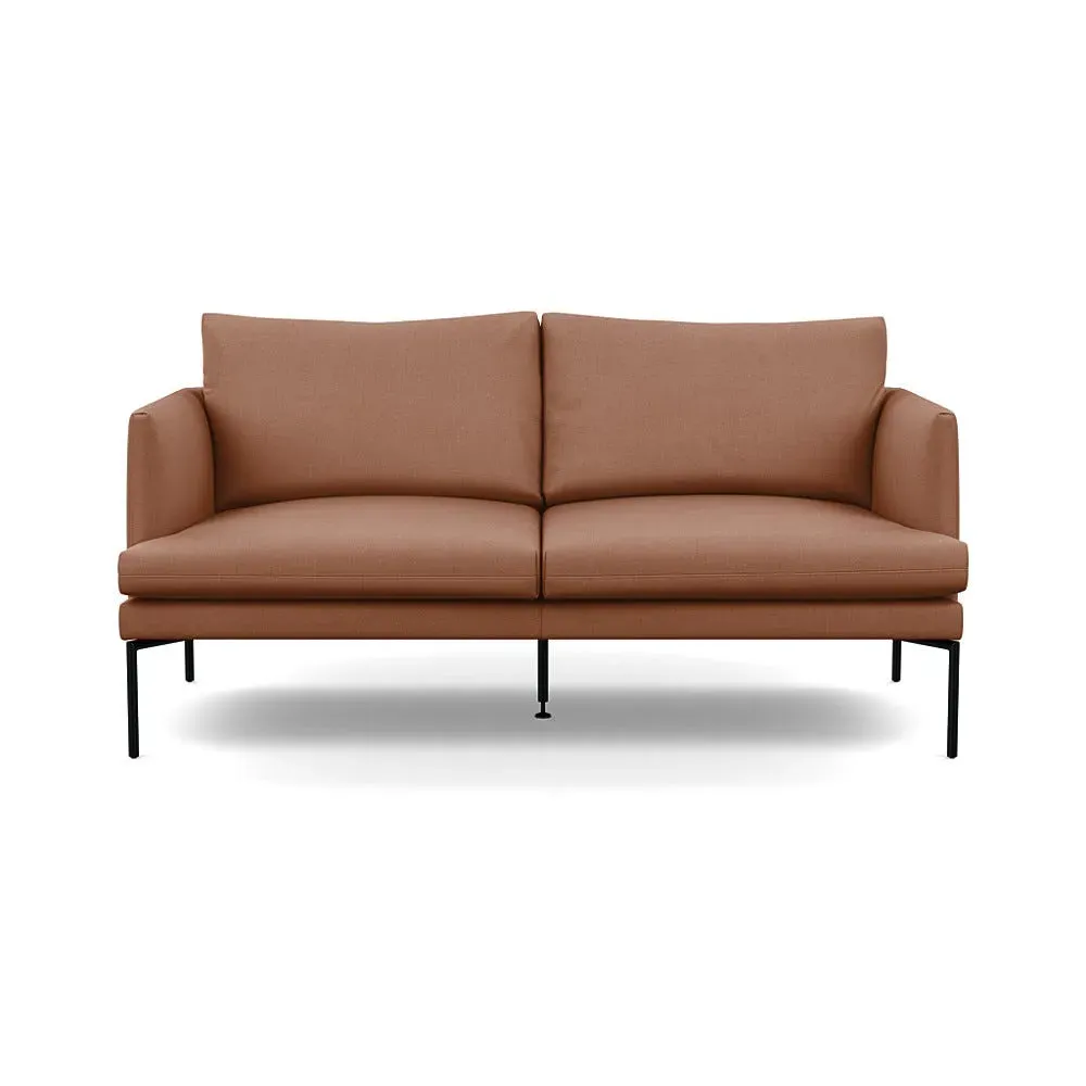 2-Seater Sofa with Pleated Detail - Clay, Cotton