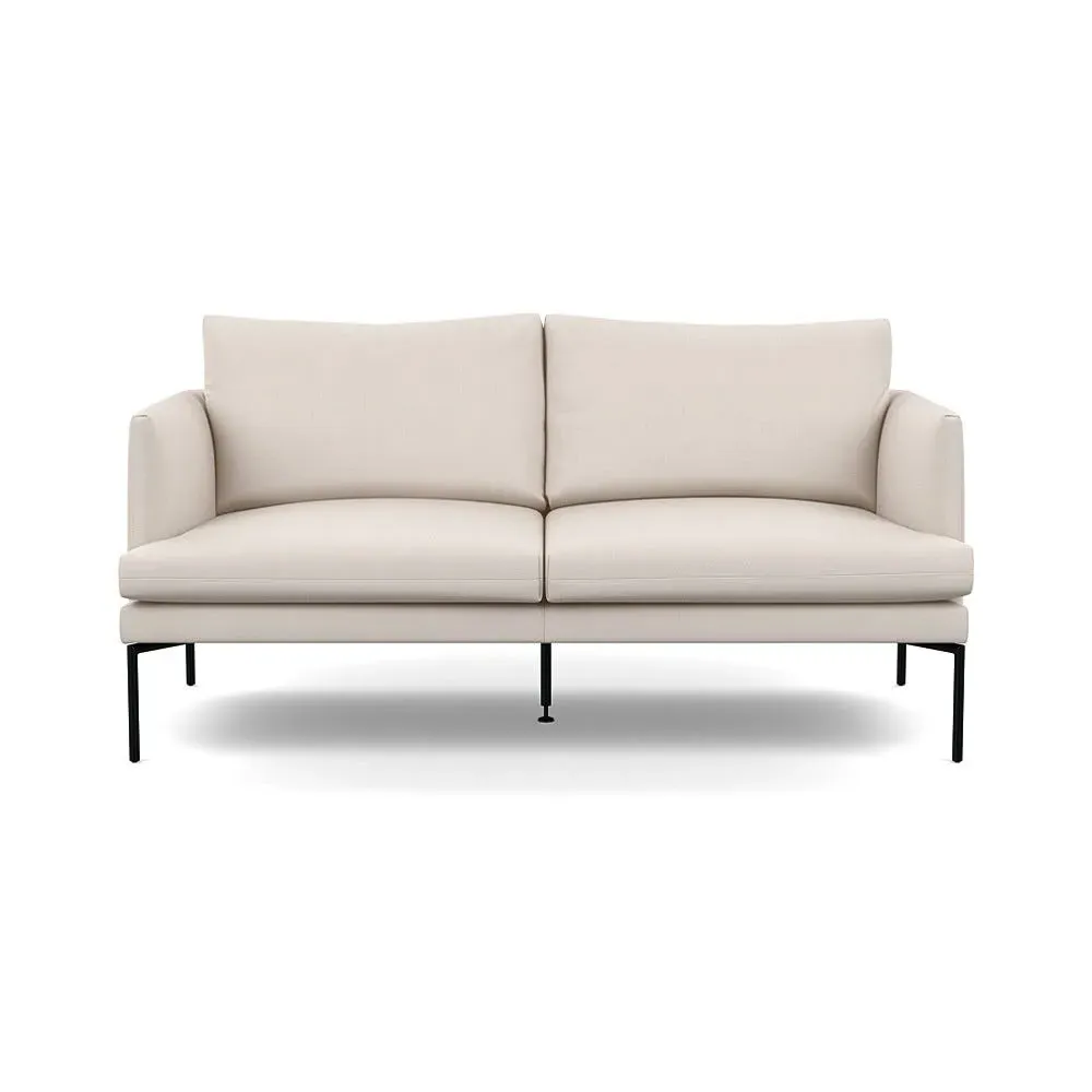 2-Seater Sofa with Pleated Detail - Cream, Cotton