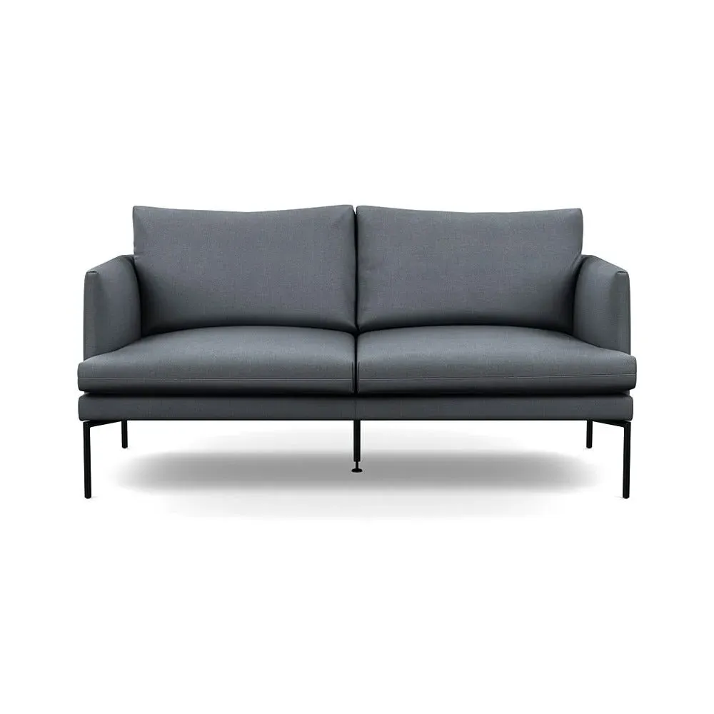 2-Seater Sofa with Pleated Detail - Grey, Cotton