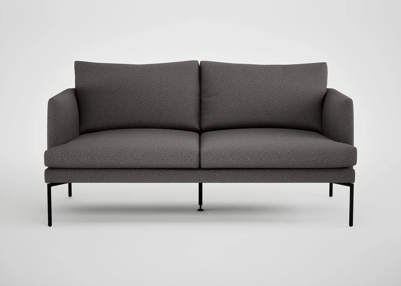 2-Seater Sofa with Pleated Detail - Taupe, Boucle