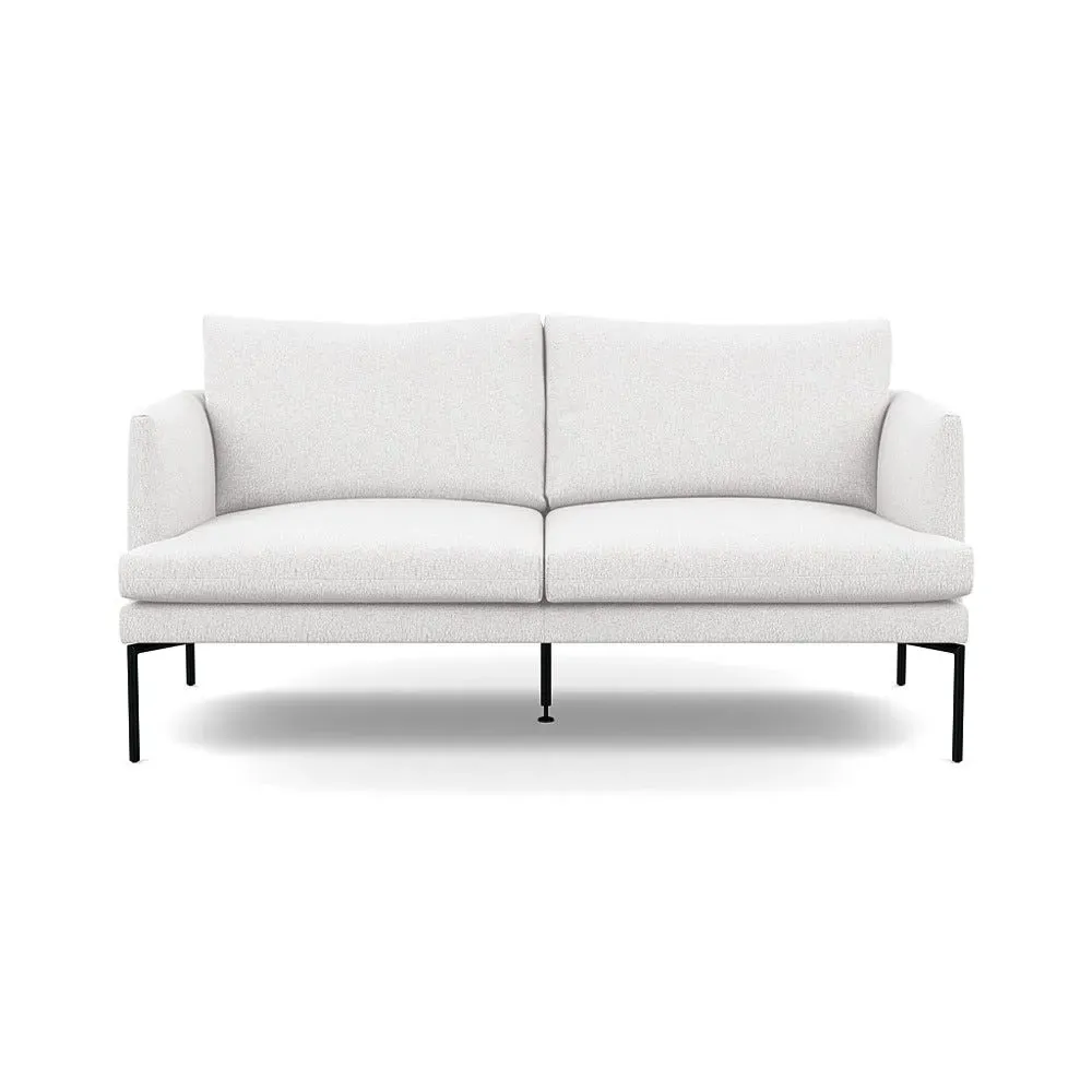 2-Seater Sofa with Pleated Detail - White, Boucle