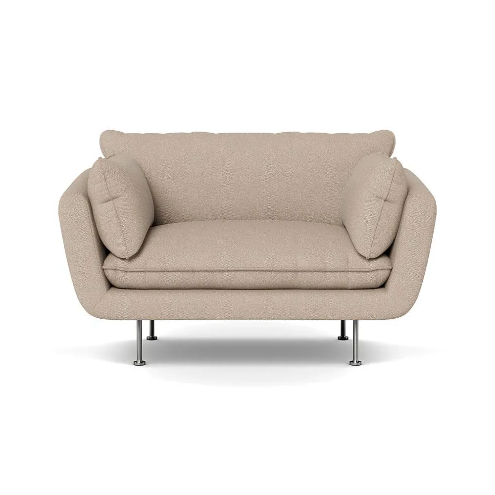 2-Seater Sofa with Steel Feet - Natural, Boucle