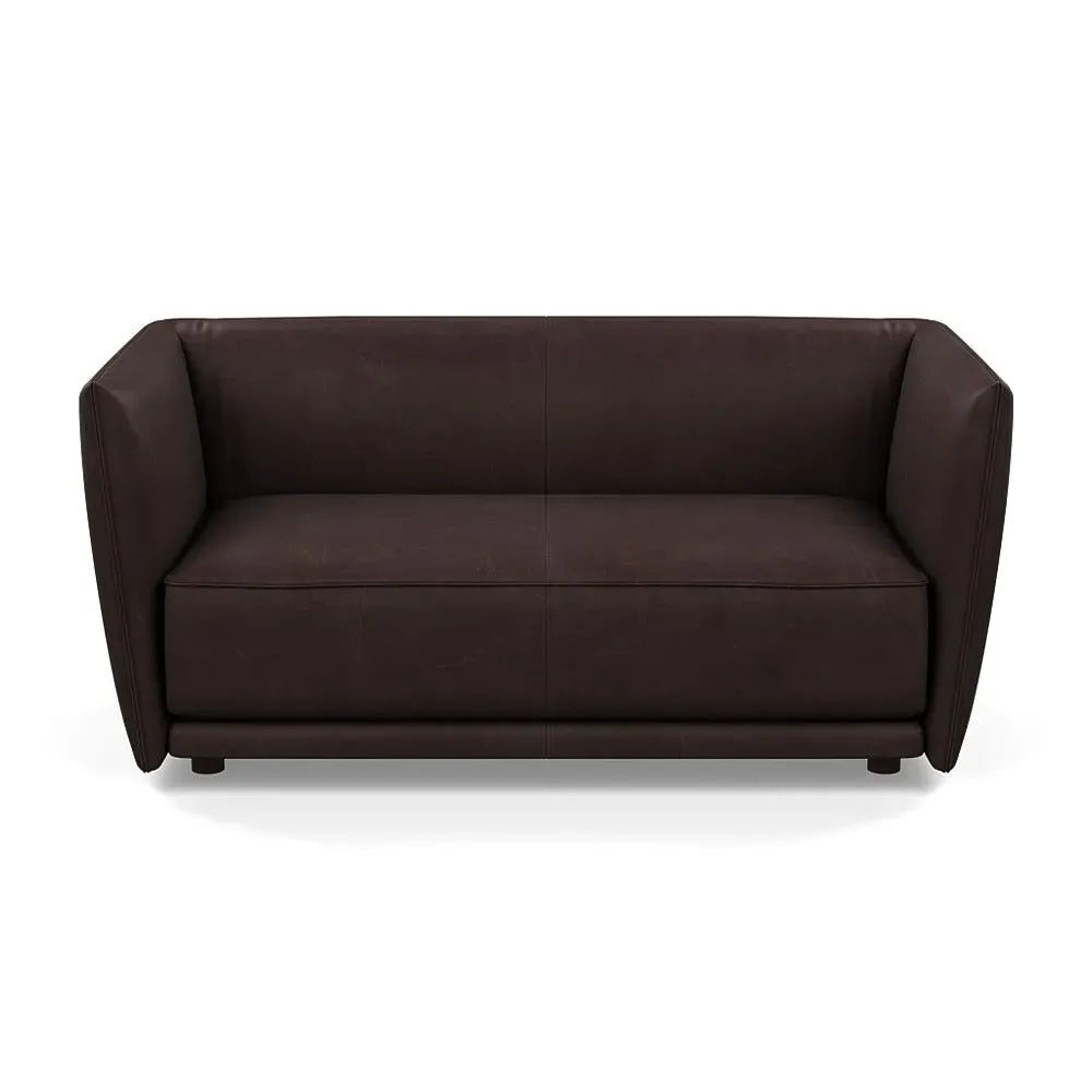 2-Seater Sofa with Walnut Feet - Brown