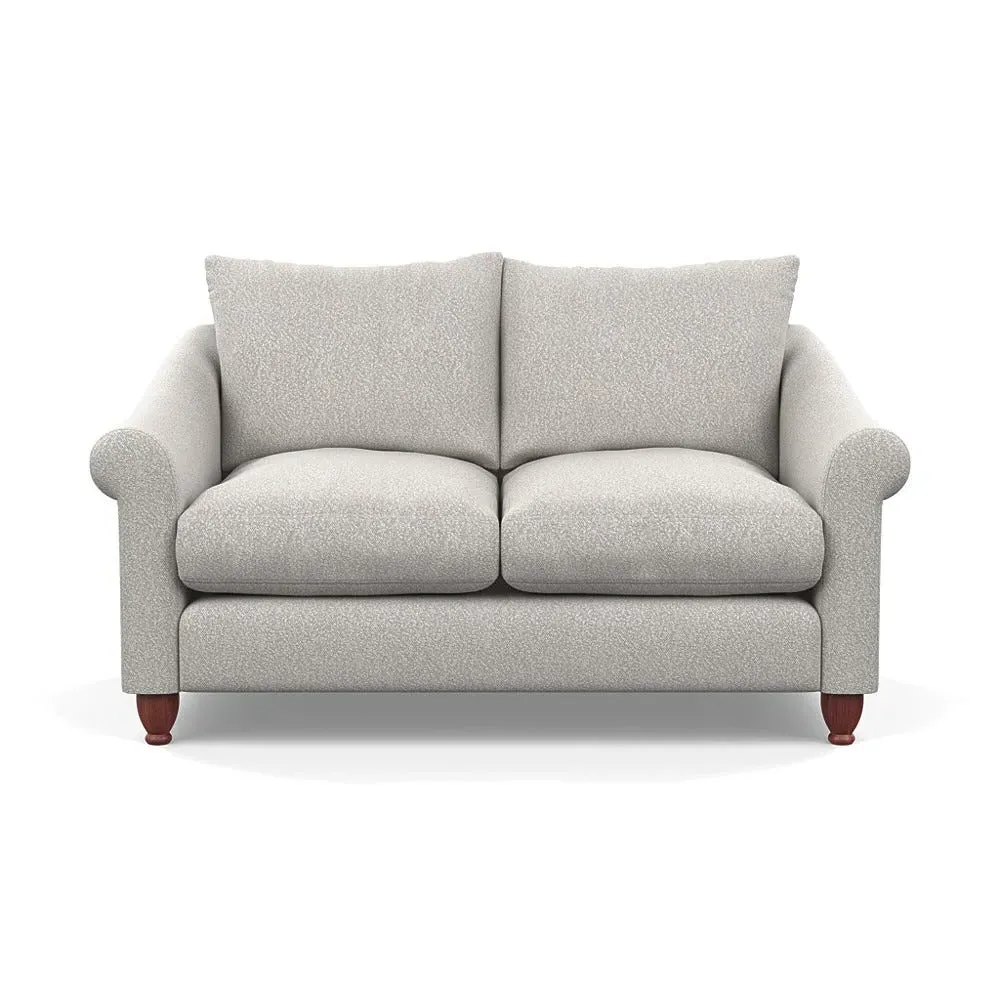 2-Seater Sofa with Walnut Feet - Ecru, Boucle