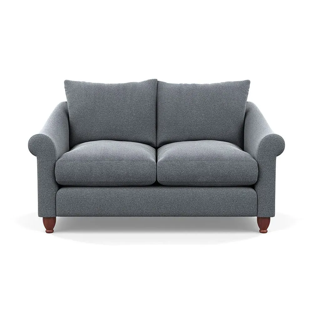 2-Seater Sofa with Walnut Feet - Steel, Boucle