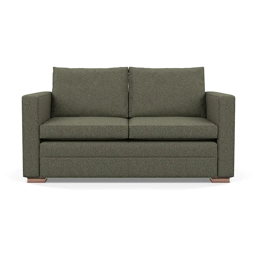 2-Seater Sofa with Walnut Legs - Green, Boucle