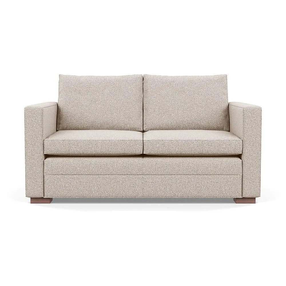 2-Seater Sofa with Walnut Legs - Taupe, Boucle