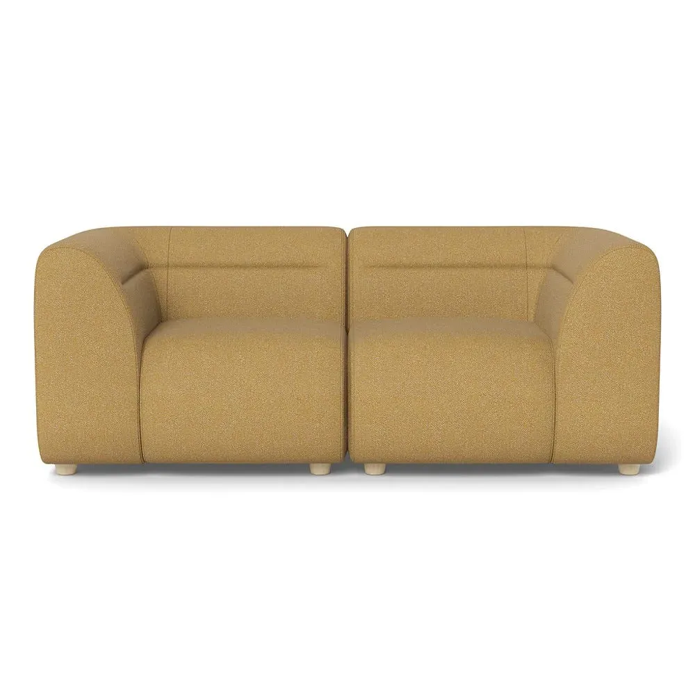 2-Seater Sofa - Yellow, Boucle Tweed