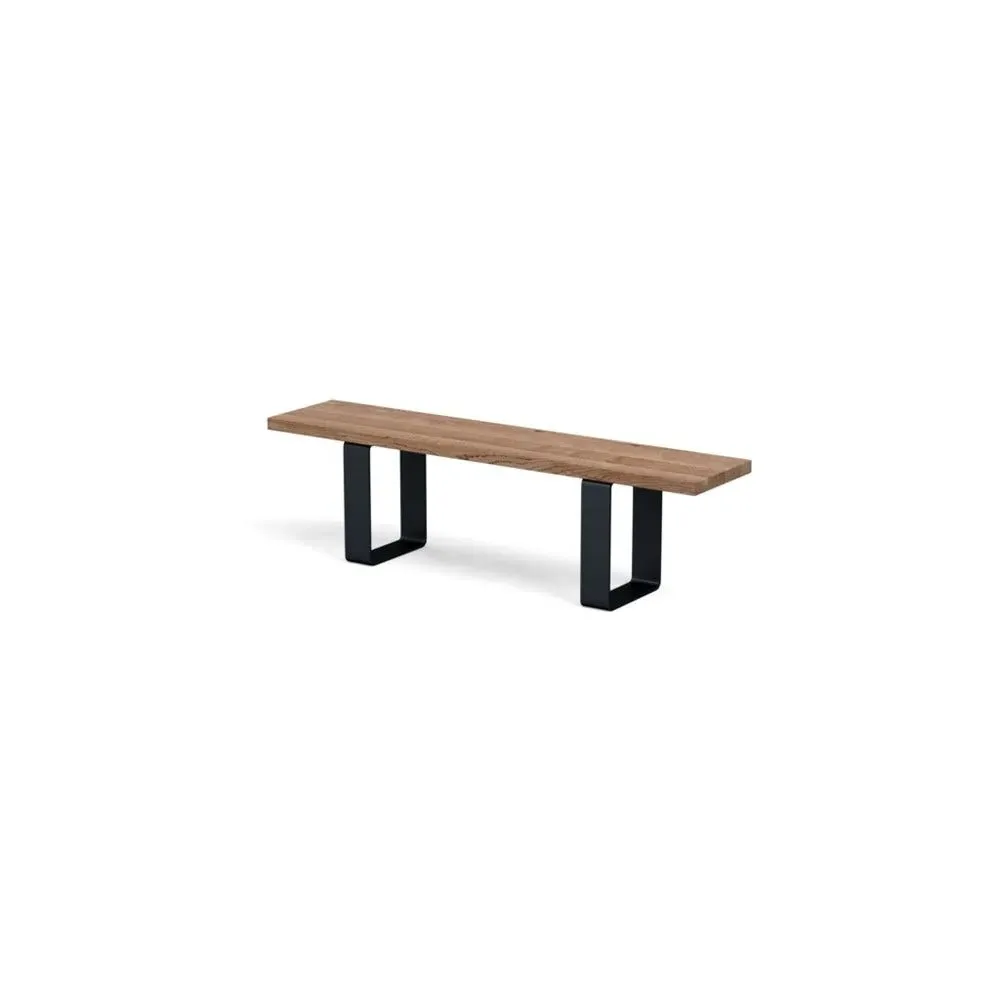 240cm Bench Straight Edge - Smoked Oak image