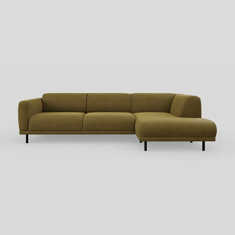 3-Seater Chaise Sofa Left Hand - Green, Velvet image