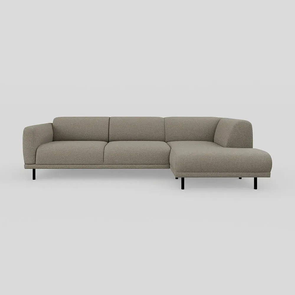 3-Seater Chaise Sofa Left Hand - Grey, Broadweave image
