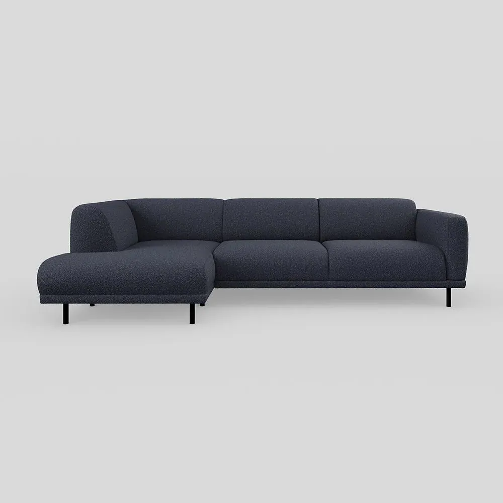 3-Seater Chaise Sofa RHF - Blue, Boucle image