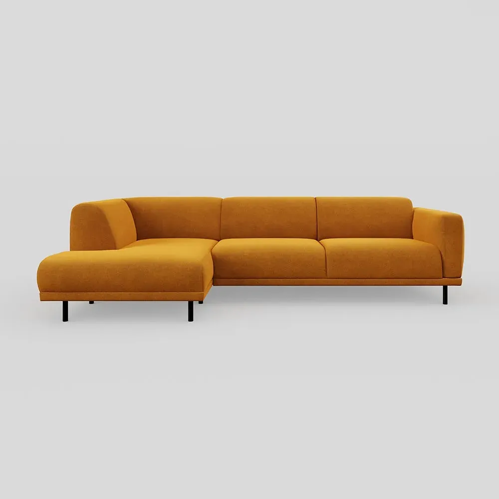 3-Seater Chaise Sofa RHF - Cognac, Velvet image