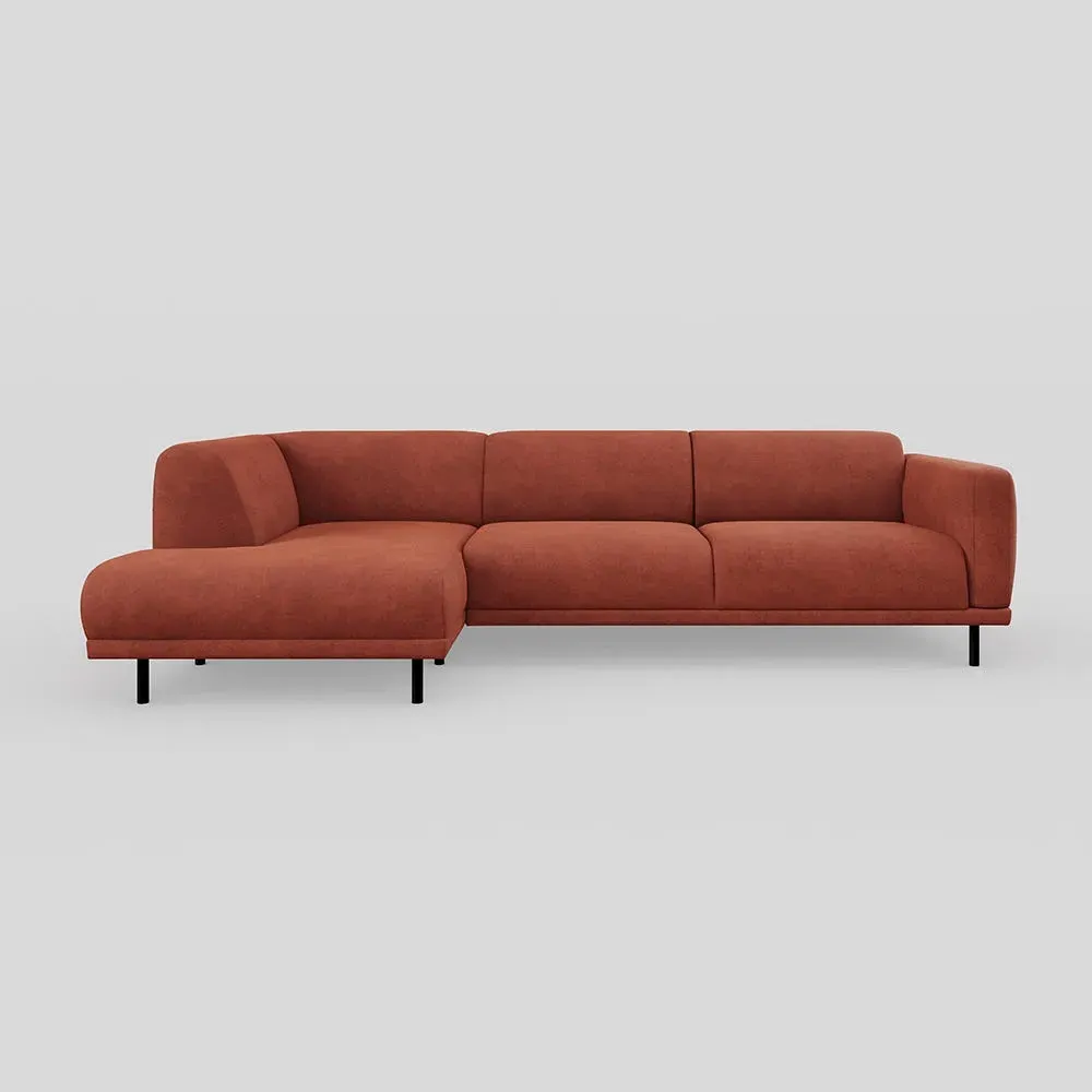 3-Seater Chaise Sofa RHF - Orange, Velvet image