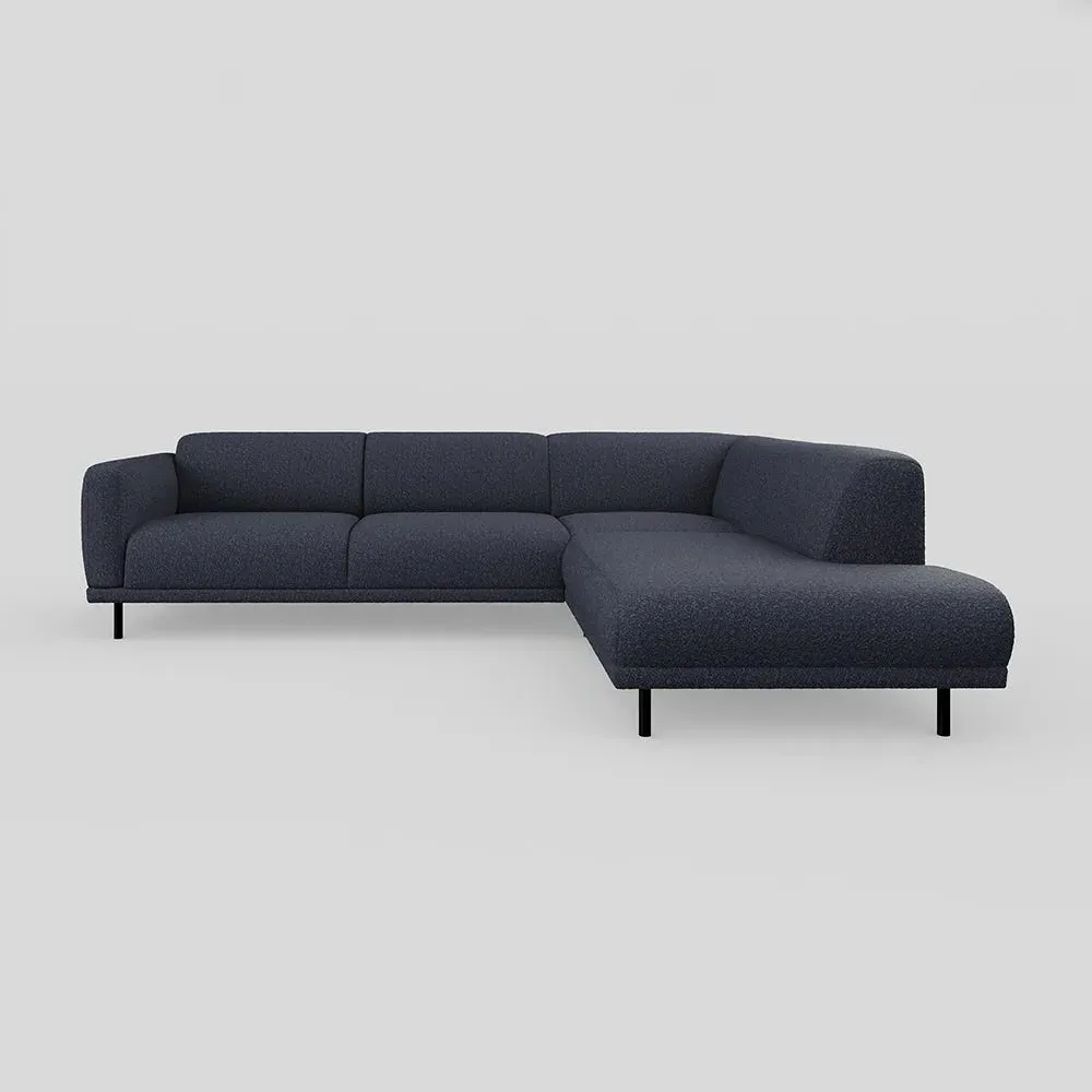 3-Seater Open End Sofa LHF - Blue, Boucle image