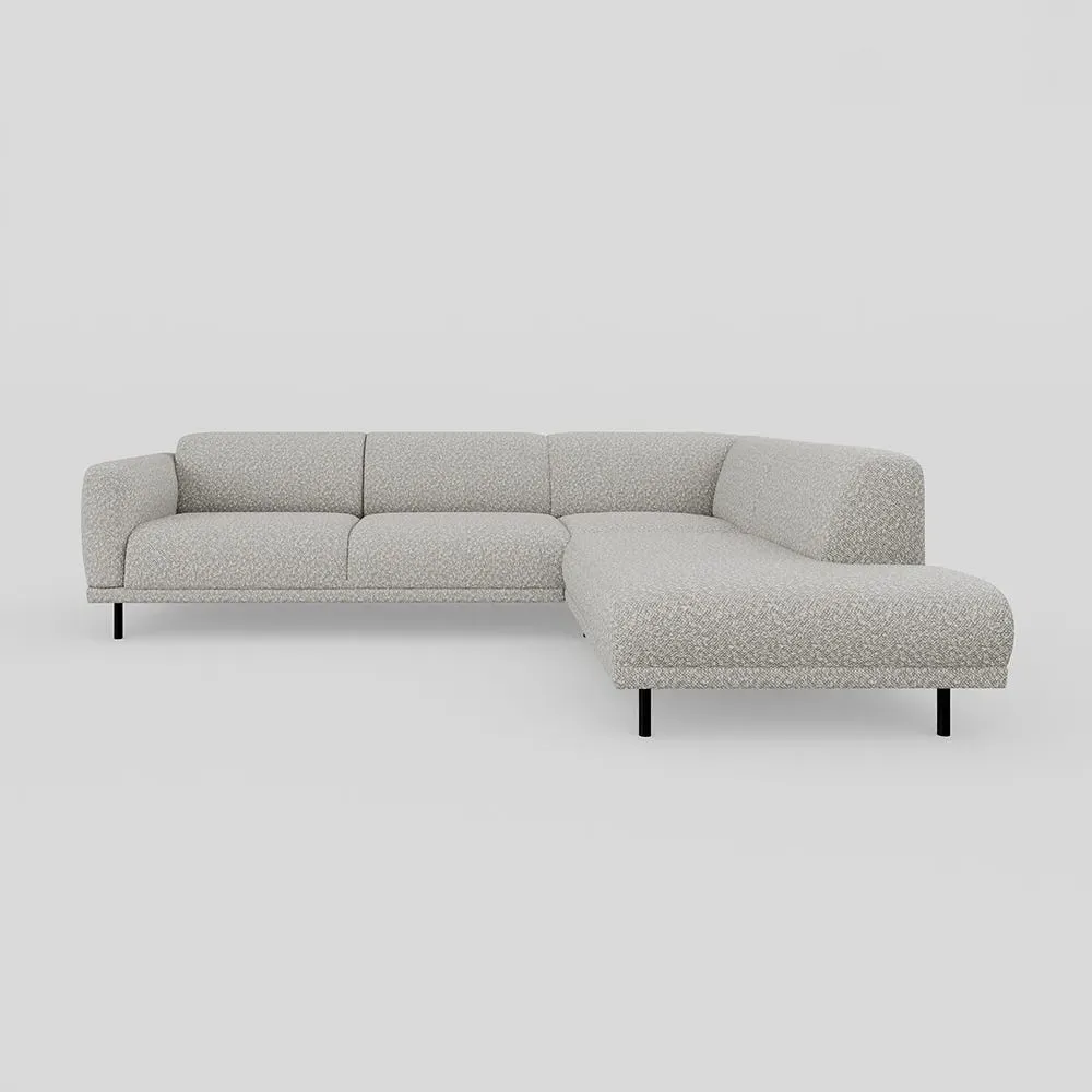 3-Seater Open End Sofa LHF - Cream, Boucle