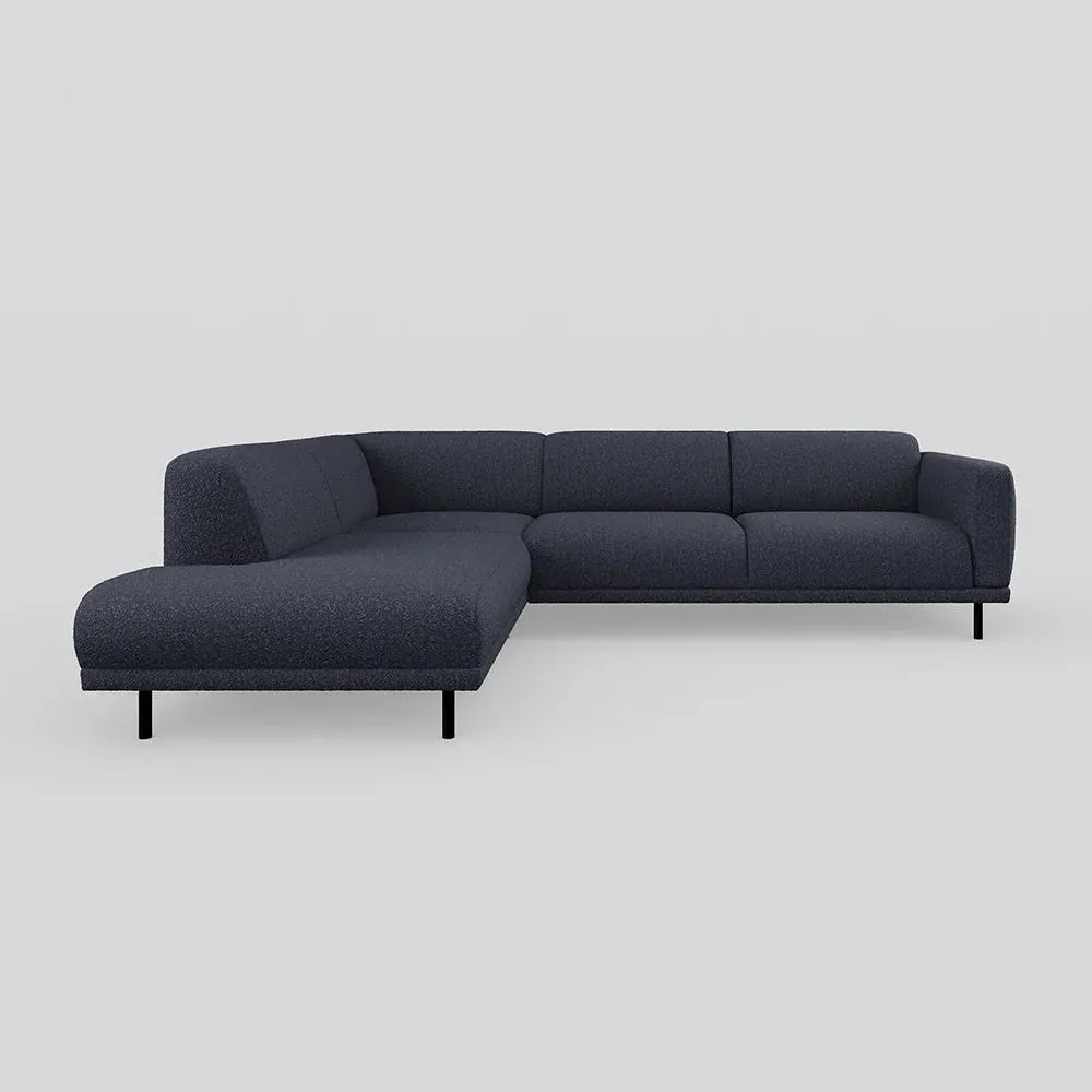 3-Seater Open End Sofa RHF - Blue, Boucle image