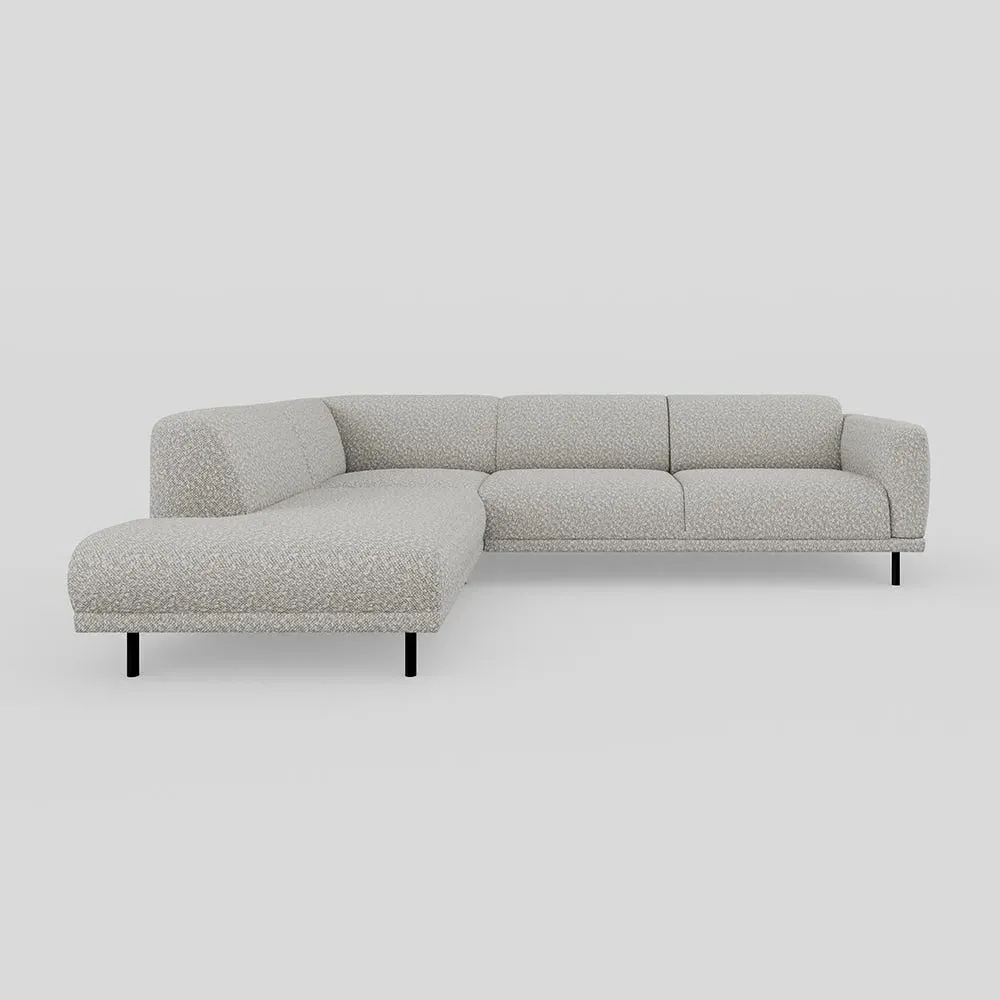 3-Seater Open End Sofa RHF - Cream, Boucle