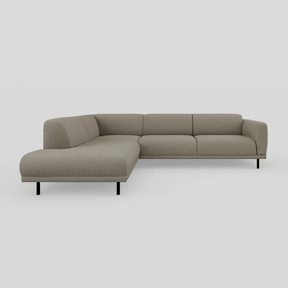3-Seater Open End Sofa RHF - Grey, Fabric