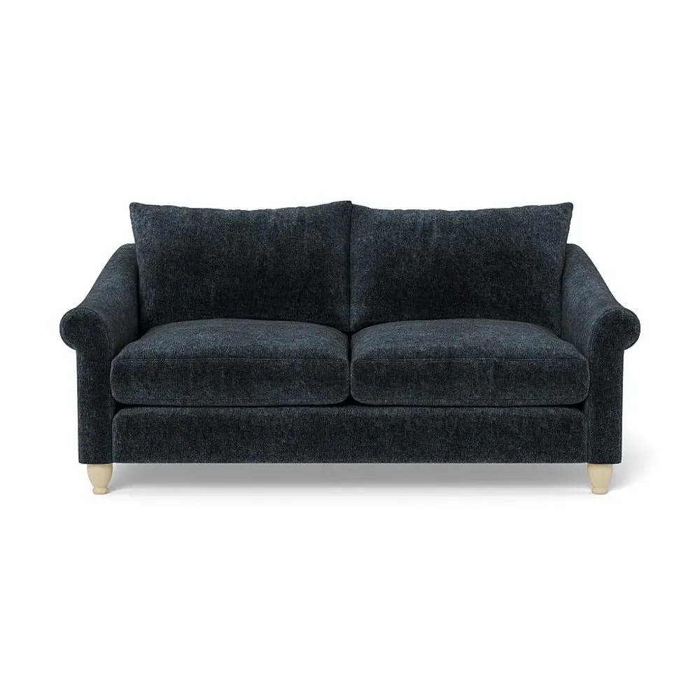 3-Seater Sofa - Blue, Boucle Velvet